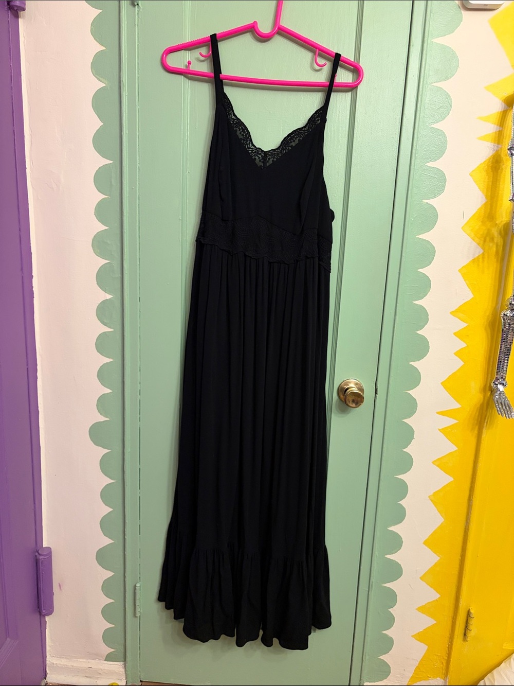 Torrid Black Lace-Trim Maxi Dress